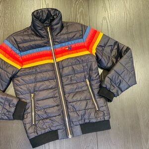 Like New! Aviator Nation Black jacket w/their iconic strips!